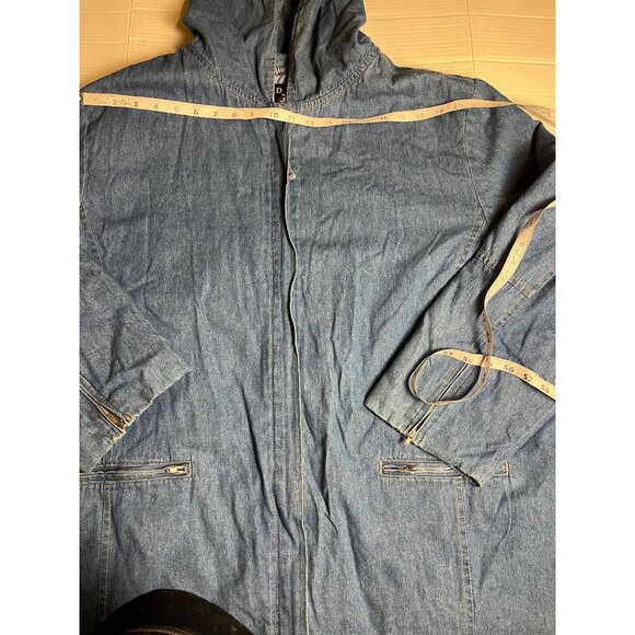 Vintage Denim & Co. women’s Hooded Zip Up Jacket Blue Wash denim plus 3X Casual - Picture 10 of 13